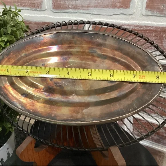 ⚫️ Vintage Gorham Silver Plate Wired Design Serving Fruit or Decor Bowl Basket - Picture 9 of 10